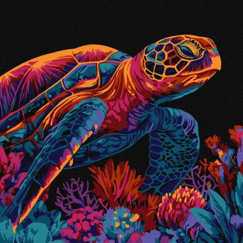 Картина за номерами - "Загадкова черепаха" ©art_selena_ua, 30х30см  мініатюра фото 1