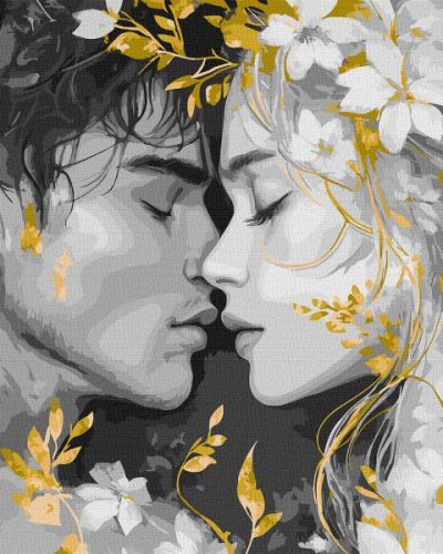 Картина за номерами з фарбами металік "Погляд губами" 40х50 см  мініатюра фото 1