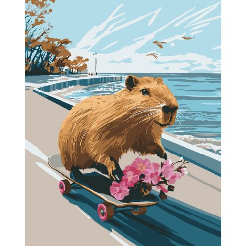 Картина по номерам "Капібара-фрістайл" 40х50 см  мініатюра фото 1