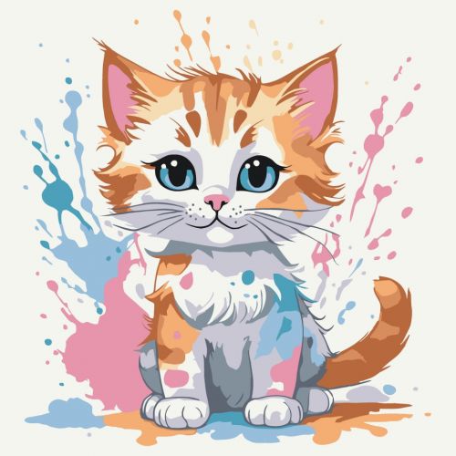 Картина по номерам "Кольоровий пухнастик" 30х30 см  мініатюра фото 1