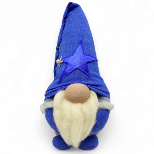 Мягкая игрушка "Скандинавский гном" (Hand Made) высота 28 см, мальчик (голубой)  мініатюра фото 1