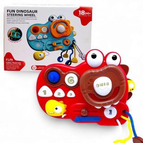 Бізіборд в коробці "Динозаврик" (червоний)  мініатюра фото 1