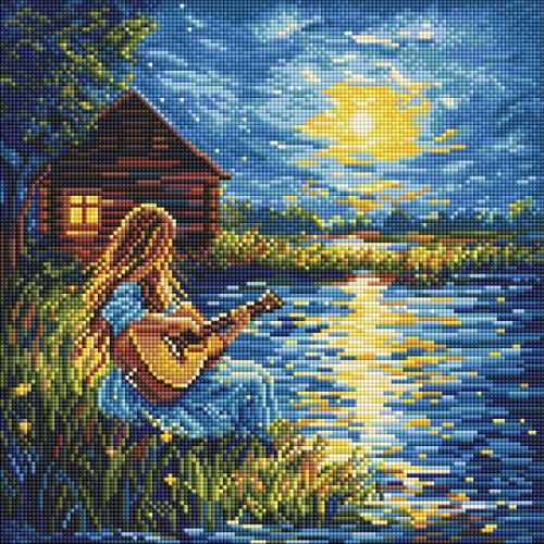 Алмазна мозаїка - "Звуки у темряві" ©art_selena_ua, 40х40см  мініатюра фото 1