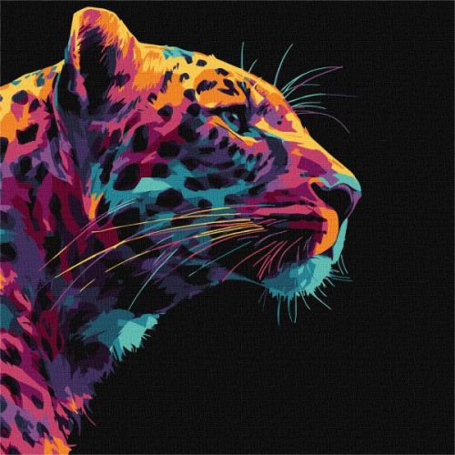 Картина за номерами - "Яскравий леопард" ©art_selena_ua, 30х30см  мініатюра фото 1