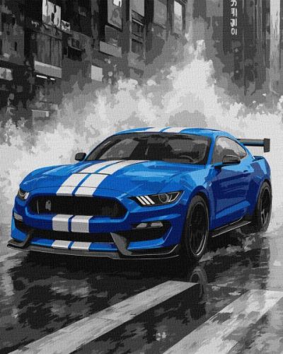 Картина за номерами - "Сині перегони" ©art_selena_ua, 40х50см  мініатюра фото 1