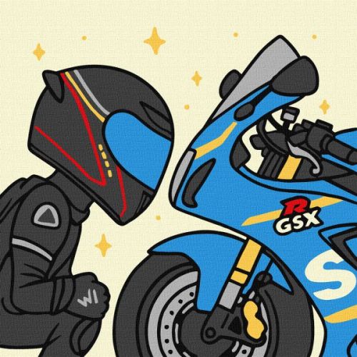 Картина за номерами - "Улюблений байк" ©art_selena_ua, 25х25см  мініатюра фото 1