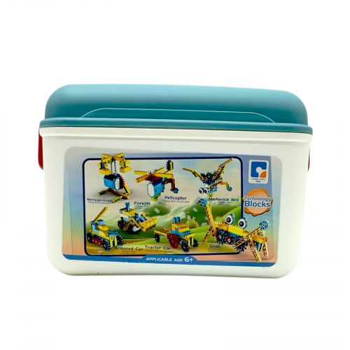 Конструктор на радіокеруванні 182 деталі, автоматичний рух, колесо вільного ходу, рух вперед-назад, акумулятор 3. 7 V, пульт керування, в боксі  мініатюра фото 1