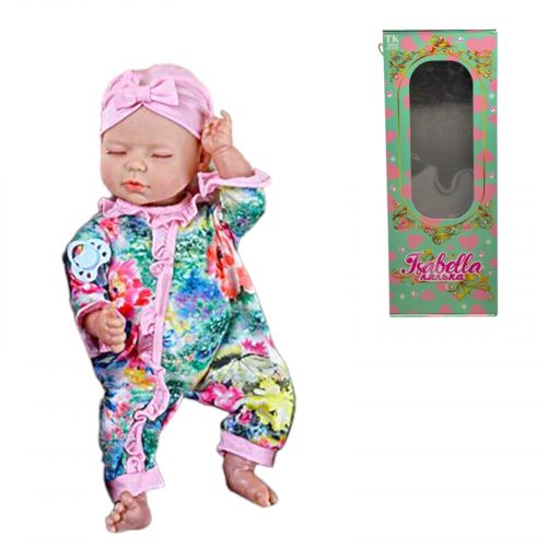 Пупс, функціональний, датчик руху, звуки: сміх, плач, засинає, висота: 42 см, гумовий, пустушка, пляшечка, памперс, шапочка, в коробці  мініатюра фото 1