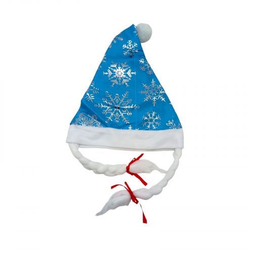 Новорічна шапка з кісками блакитна 62 см  мініатюра фото 1