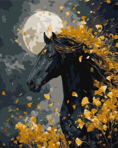 Картина за номерами - Кінь і вітер з фарбами металік 40х50 см.  мініатюра фото 1
