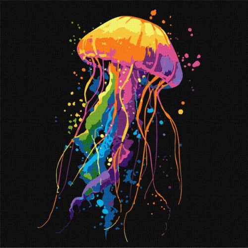 Картина за номерами - Яскрава медуза 30х30 см.  мініатюра фото 1