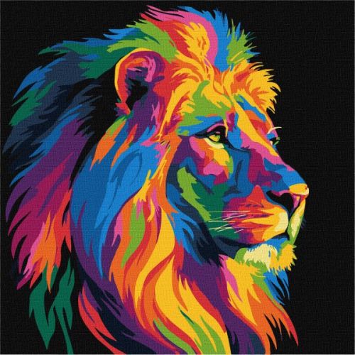 Картина за номерами - Яскравий лев 30х30 см.  мініатюра фото 1