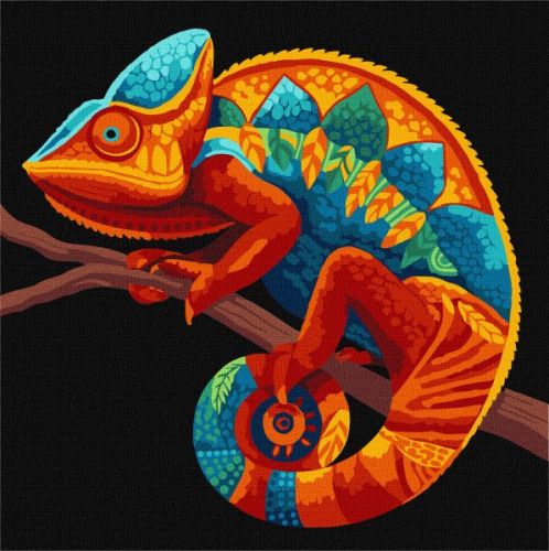 Картина за номерами - Темний хамелеон 30х30 см.  мініатюра фото 1