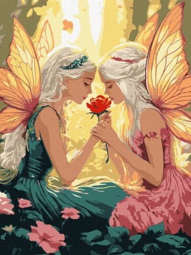 Картина за номерами - Феї серед квітів 30х40 см.  мініатюра фото 1