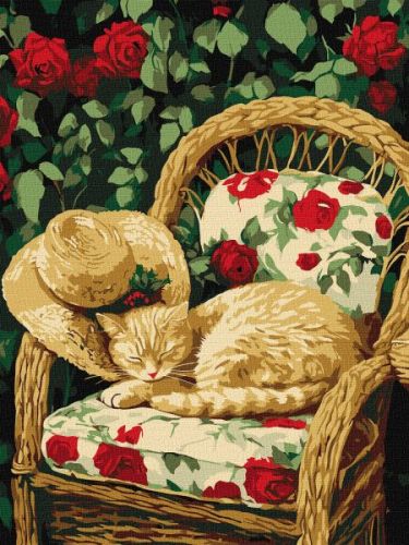 Картина за номерами - Кіт у саду 30х40 см.  мініатюра фото 1