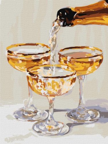 Картина за номерами - Мить для трьох з фарбами металік 30х40 см.  мініатюра фото 1