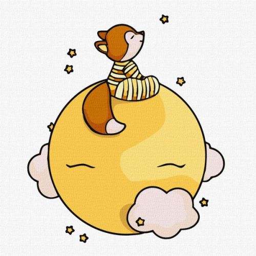 Картина за номерами - Рахуючи зірки 25х25 см.  мініатюра фото 1