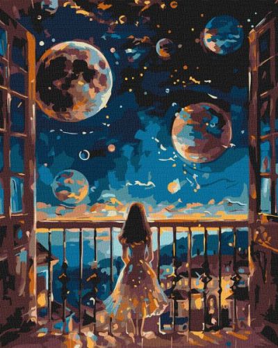Картина за номерами - Мрійлива ніч 40х50 см.  мініатюра фото 1
