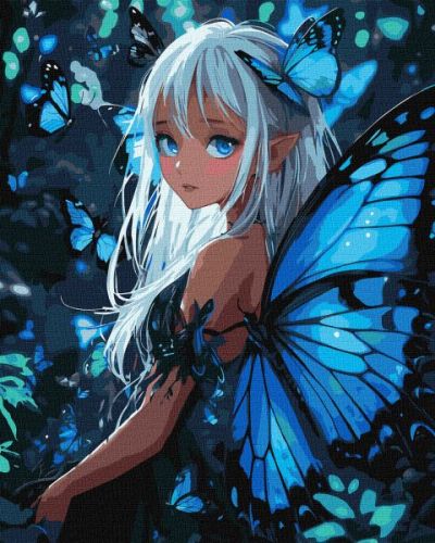 Картина за номерами - Чарівні метелики з фарбами металік extra 40х50 см.  мініатюра фото 1