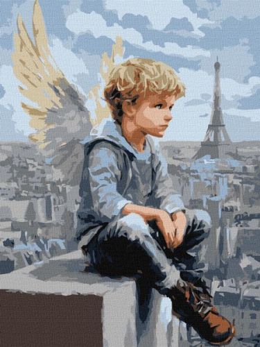 Картина за номерами - "Хлопчик-янгол" ©art_selena_ua, 30х40см  мініатюра фото 1