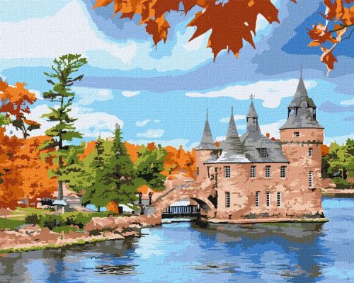 Картина за номерами - "Замок на озері" 40х50см  мініатюра фото 1