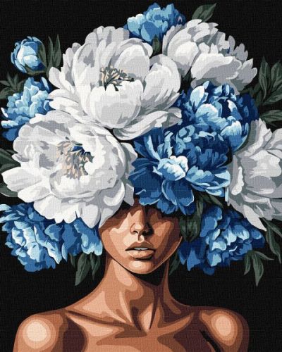 Картина за номерами - Квітуча думка з фарбами металік extra 40х50 см.  мініатюра фото 1