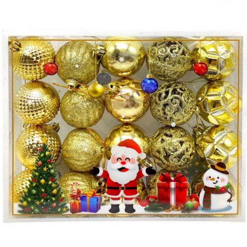 Уценка. Новорічні прикраси, 20 штук, кульки, D = 4,5 см, у слюді   - Повреждена упаковка фото