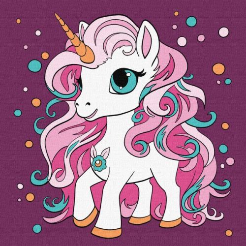 Картина за номерами - "Чарівна одноріжка" ©art_selena_ua, 25х25см  мініатюра фото 1