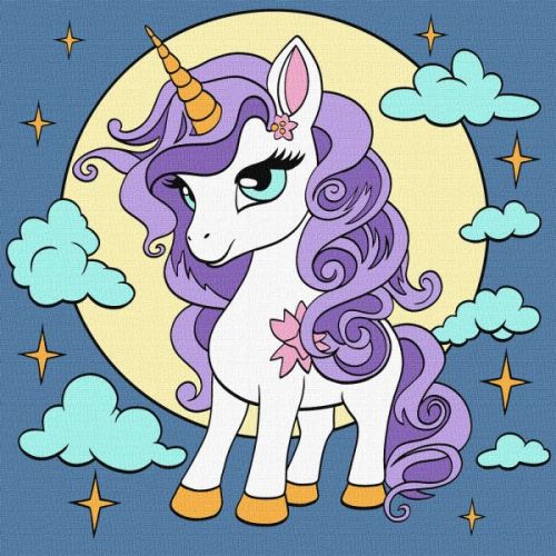 Картина за номерами - "Казкова одноріжка" ©art_selena_ua, 25х25см  мініатюра фото 1