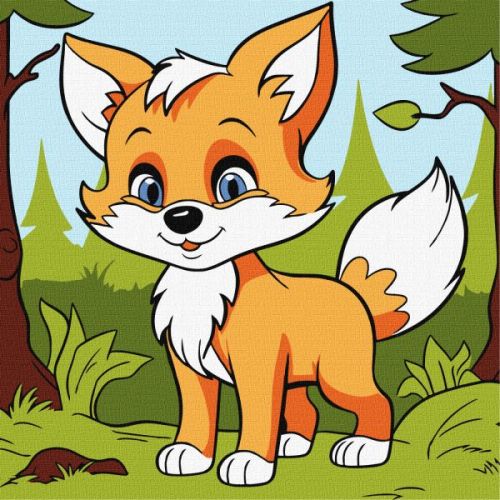 Картина за номерами - "Пухнаста лисиця" ©art_selena_ua, 25х25см  мініатюра фото 1