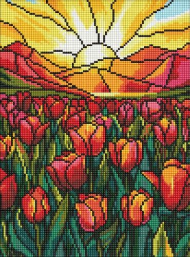 Алмазна мозаїка - "Поле тюльпанів" ©art_selena_ua, 30х40см  мініатюра фото 1