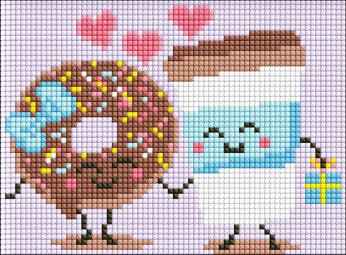 Алмазна мозаїка без підрамника - "Солодка пара" ©Mariia Davydova, 15х20см  мініатюра фото 1