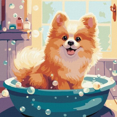 Картина за номерами - "Маленький пухнастик" ©art_selena_ua, 40х40см  мініатюра фото 1