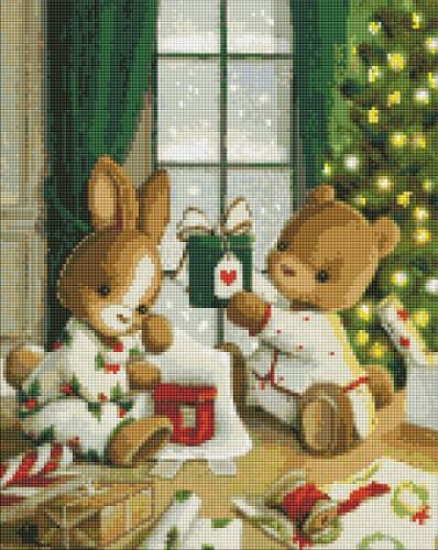 Алмазна мозаїка - "Подарунки для близьких" з голограмними стразами (AB) ©tanya_bonya, 40х50см  мініатюра фото 1