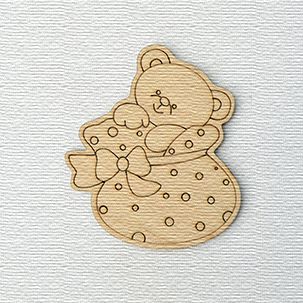 Декоративний елемент "Фігурка з фанери.  Ведмедик" (магніт)  мініатюра фото 1