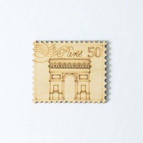 Декоративний елемент "Фігурка з фанери на магніті.  Марка Париж 3"  мініатюра фото 1