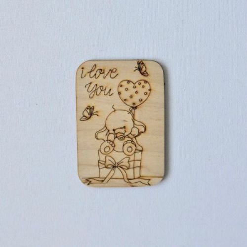 Декоративний елемент "Фігурка з фанери на магніті.  LOVE #20"  мініатюра фото 1
