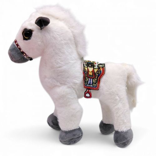 М'яка іграшка "Коник з сідлом" 20 см (БІЛИЙ)  мініатюра фото 1