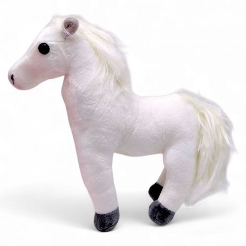 М'яка іграшка "Коник" 25 см (БІЛИЙ)  мініатюра фото 1