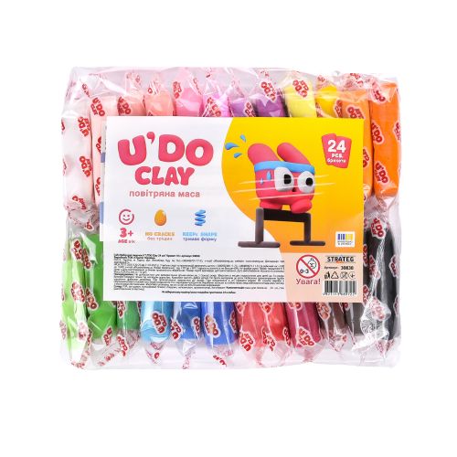 Набір для творчості (повітряний пластилін) "UʼDO Clay.  24 шт" брикет 10г (30838)  мініатюра фото 1