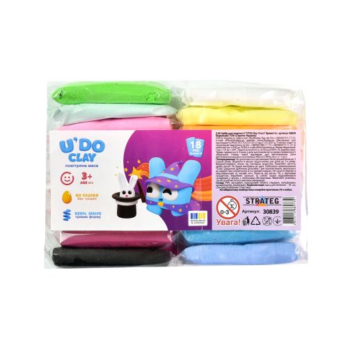 Набір для творчості (повітряний пластилін) "UʼDO Clay.  18 шт" брикет 6г  мініатюра фото 1