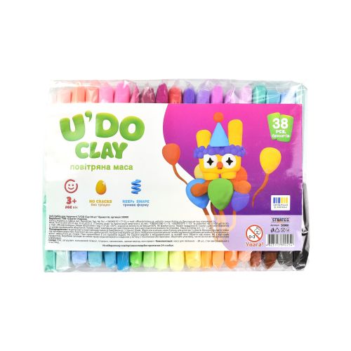 Набір для творчості (повітряний пластилін) "UʼDO Clay 38 шт, брикет 6 г (укр)  мініатюра фото 1