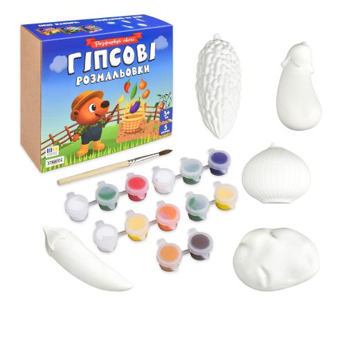 Набір для творчості "Гіпсові розмальовки: розфарбуй овочі"  мініатюра фото 1