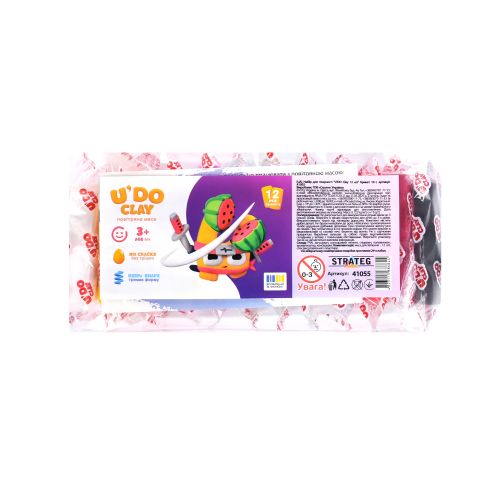 Набір для творчості "UʼDO Clay 12 шт. " брикет 10г  мініатюра фото 1