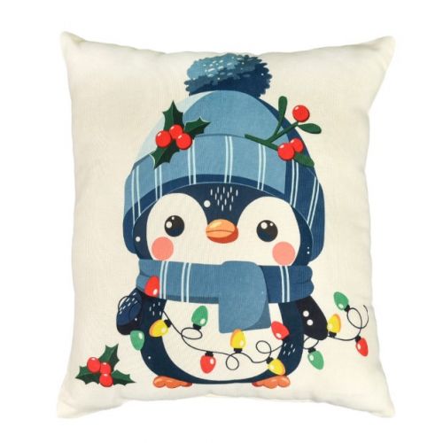 Подушка мікровелюр "Різдвяні вогники" 35х40 см  мініатюра фото 1