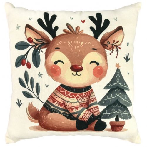 Подушка мікровелюр "В передчутті свята" 35х35 см  мініатюра фото 1