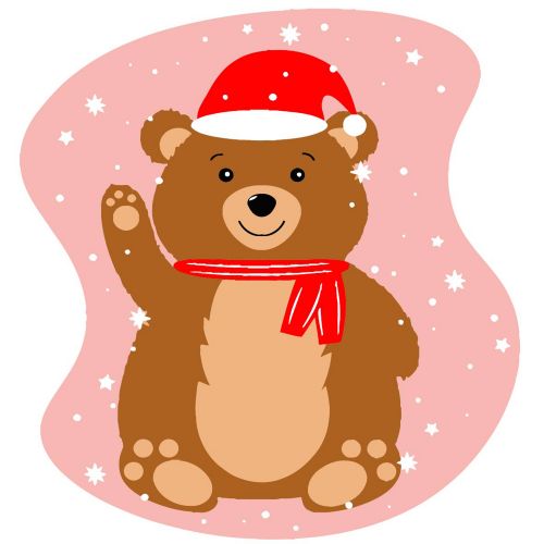 Картина по номерах "Ведмедик у шапці" 20х20 см  мініатюра фото 1