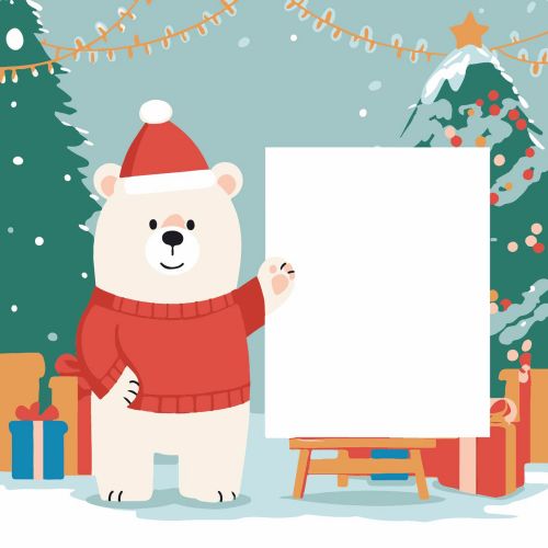 Картина по номерах "Ведмедик з листівкою" 20х20 см  мініатюра фото 1