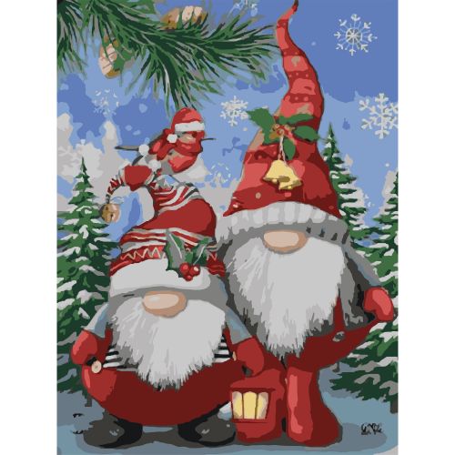 Картина по номерах "Різдвяні гноми" 30х40 см  мініатюра фото 1