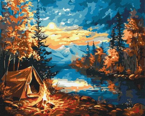 Картина за номерами - "Ніч у лісі" ©art_selena_ua, 40х50см  мініатюра фото 1